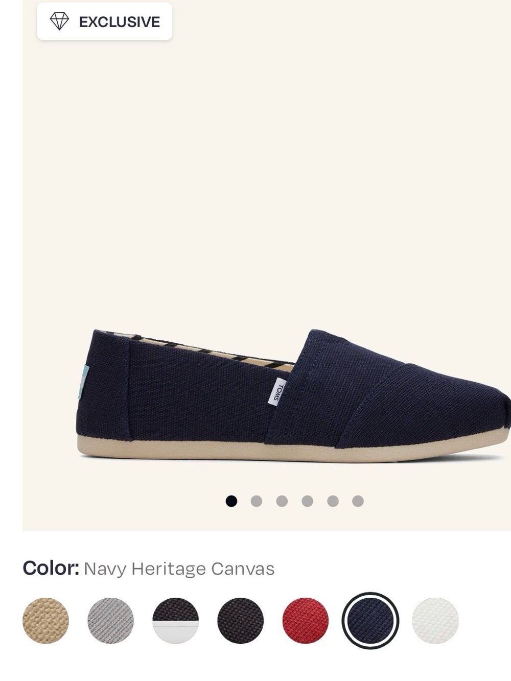 TOMS Navy Canvas Classic Slip-On Loafer - Men's